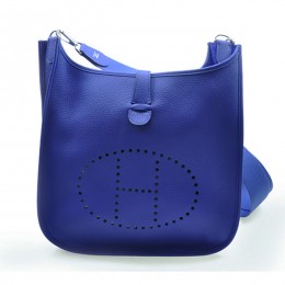 Hermes Evelyne GM W32cm Messanger Bag Deep Blue